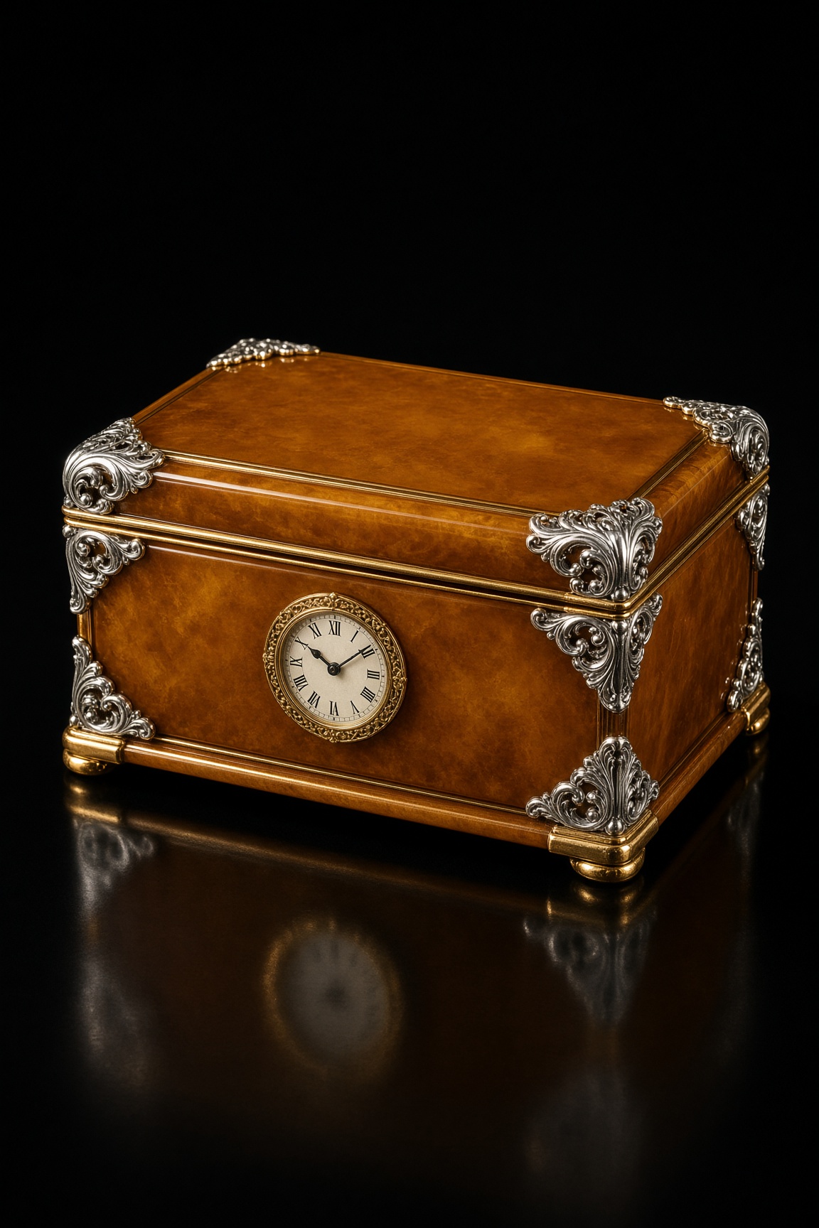 Burl Casket Clock